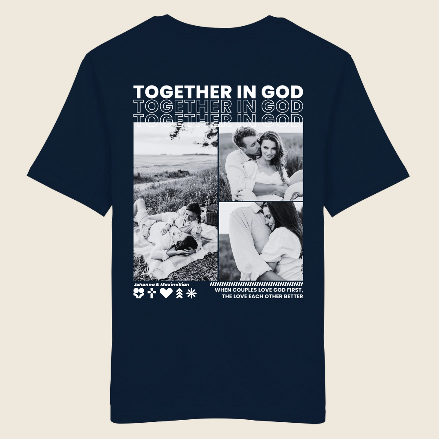 Blessed Couple - Personalisiertes T-Shirt mit Fotos