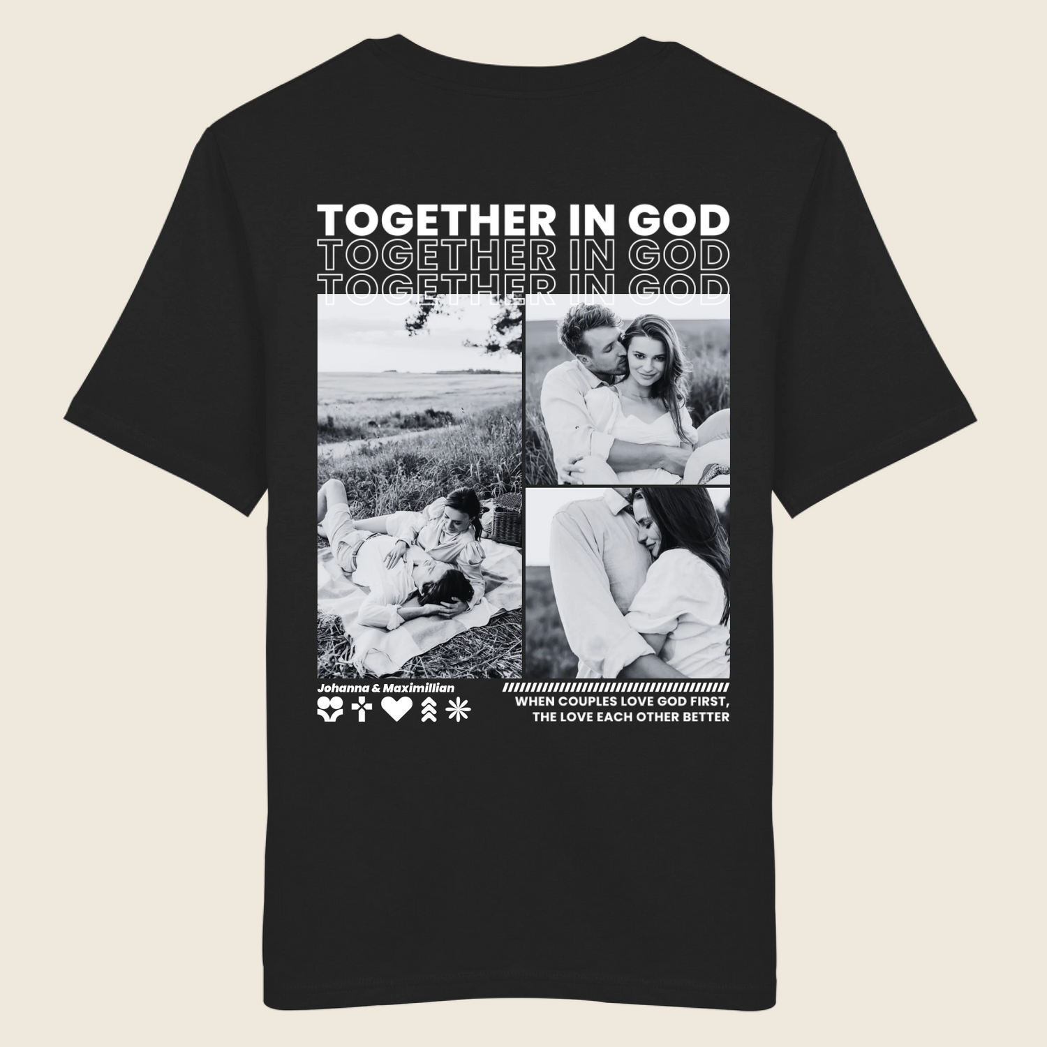 Blessed Couple - Personalisiertes T-Shirt mit Fotos