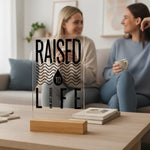 Personalisierter Acrylaufsteller mit Holzsockel, christliche Deko und Geschenkidee, stilvoll für eine Freundin