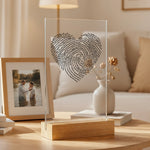 Personalisierter Acrylaufsteller mit Holzsockel, christliche Deko und Geschenkidee, stilvoll als Taufgeschenk