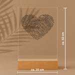 Personalisierter Acrylaufsteller mit Holzsockel, christliche Deko und Geschenkidee, mit Größenangaben