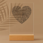 Personalisierter Acrylaufsteller mit Holzsockel, christliche Deko und Geschenkidee, stilvoll mit Palmenschatten