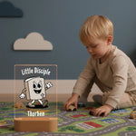 Personalisiertes LED Nachtlicht Christliche Deko und Geschenk Kinderzimmer Junge spielt Autos