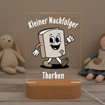 Personalisiertes LED Nachtlicht Christliche Deko und Geschenk Kinderzimmer Teddy und Puppe