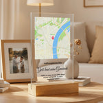 Personalisierter Acrylaufsteller mit Holzsockel, christliche Deko und Geschenkidee, stilvoll als Taufgeschenk