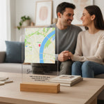 Personalisierter Acrylaufsteller mit Holzsockel, christliche Deko und Geschenkidee, stilvoll für Ehepaare Paare