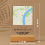 Personalisierter Acrylaufsteller mit Holzsockel, christliche Deko und Geschenkidee, mit Größenangaben