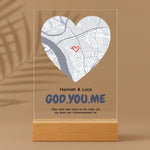 Personalisierter Acrylaufsteller mit Holzsockel, christliche Deko und Geschenkidee, stilvoll mit Palmenschatten