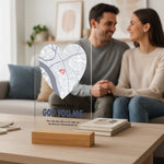 Personalisierter Acrylaufsteller mit Holzsockel, christliche Deko und Geschenkidee, stilvoll für Ehepaare Paare