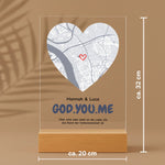 Personalisierter Acrylaufsteller mit Holzsockel, christliche Deko und Geschenkidee, mit Größenangaben