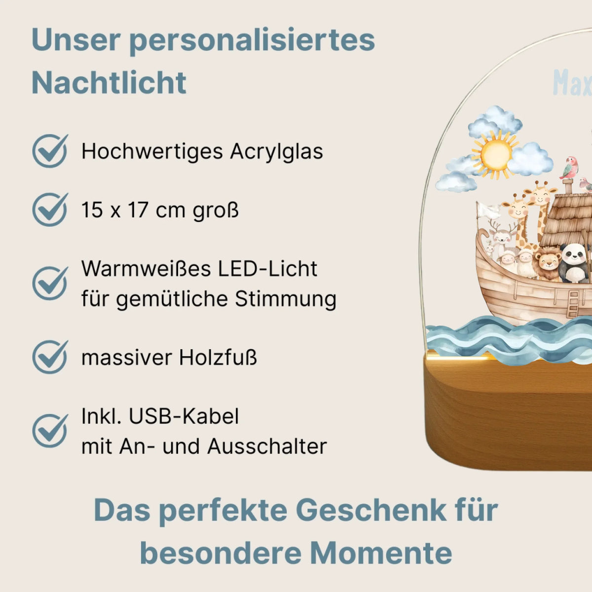 Personalisiertes LED Nachtlicht Christliche Deko und Geschenk Vorteile