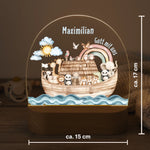 Personalisiertes LED Nachtlicht Christliche Deko und Geschenk Größenangabe