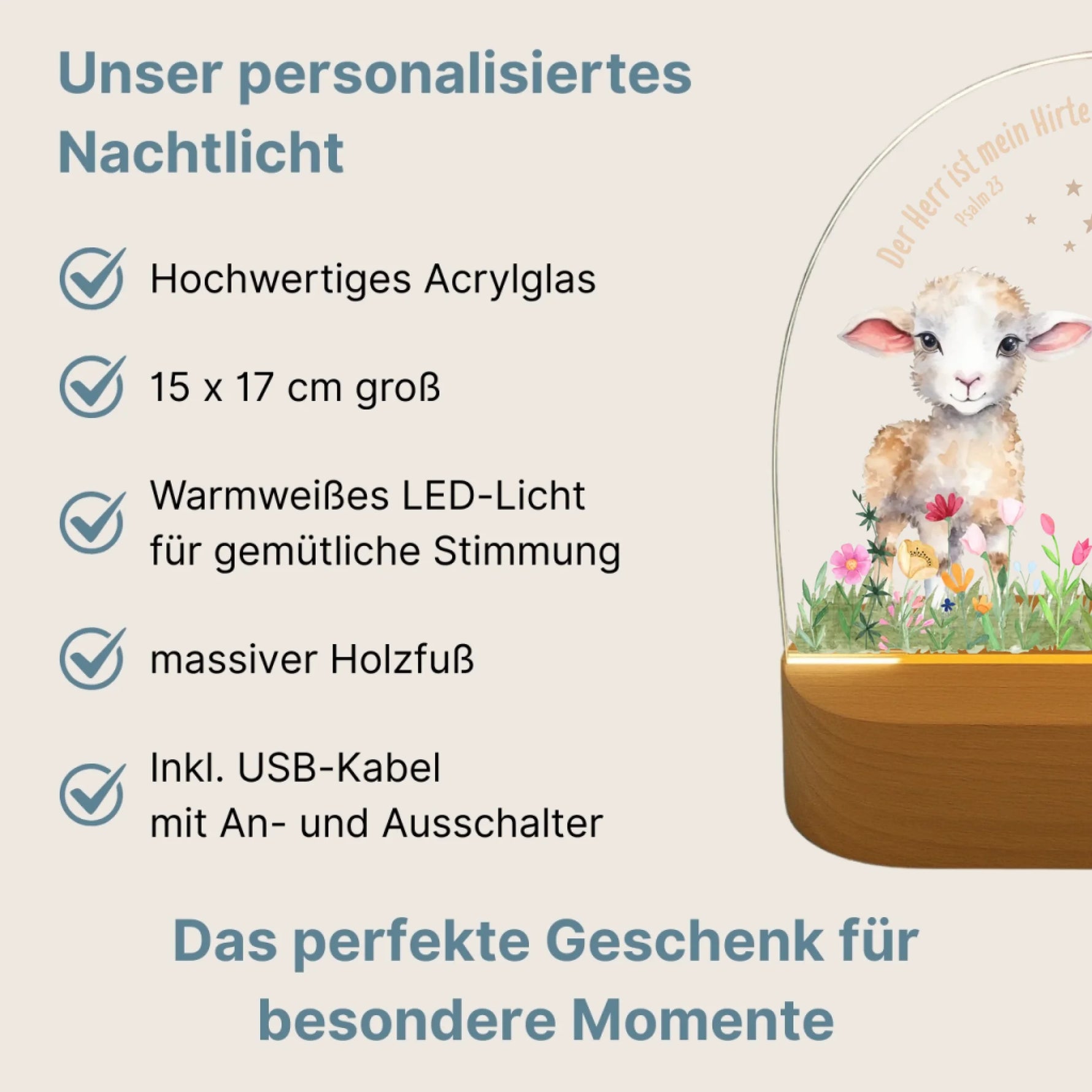 Personalisiertes LED Nachtlicht Christliche Deko und Geschenk Vorteile