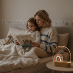 Personalisiertes LED Nachtlicht Christliche Deko und Geschenk Mutter liest Bibel vor