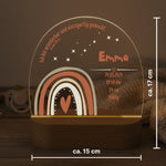 Personalisiertes LED Nachtlicht Christliche Deko und Geschenk Größenangabe