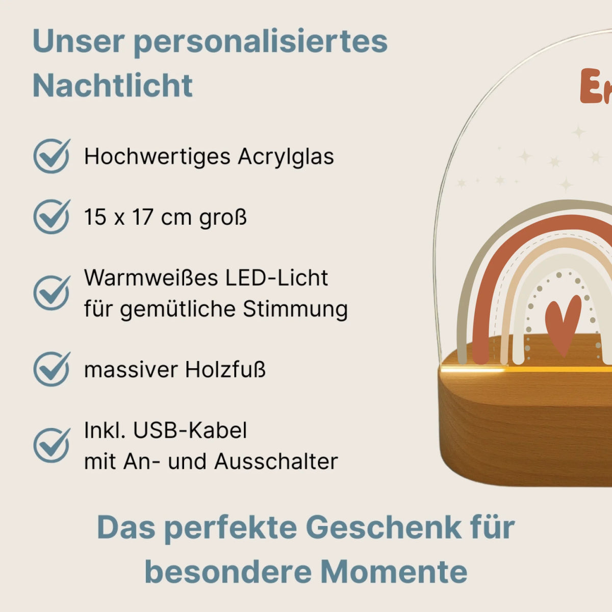 Personalisiertes LED Nachtlicht Christliche Deko und Geschenk Vorteile