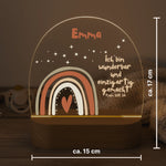 Personalisiertes LED Nachtlicht Christliche Deko und Geschenk Größenangabe