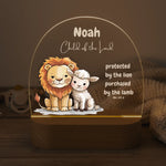 Personalisiertes LED Nachtlicht Christliche Deko und Geschenk Baby Decke und Schnuller