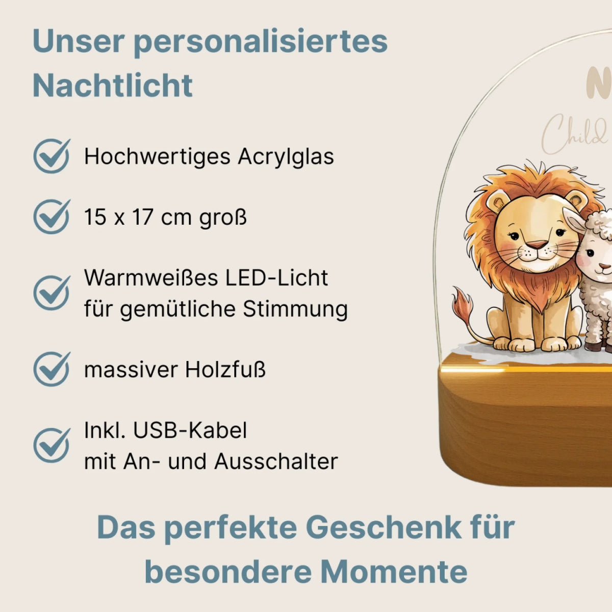 Personalisiertes LED Nachtlicht Christliche Deko und Geschenk Vorteile