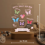 Personalisiertes LED Nachtlicht Christliche Deko und Geschenk Kinderzimmer Schnuller und Decke