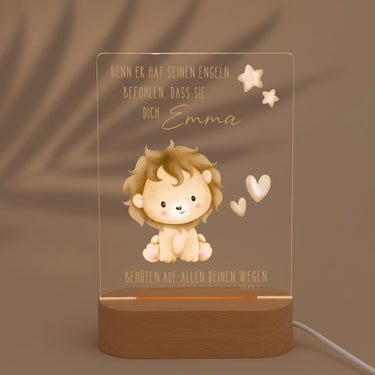 Personalisiertes LED Nachtlicht Christliche Deko und Geschenk mit Schatten von Palme