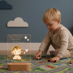 Personalisiertes LED Nachtlicht Christliche Deko und Geschenk Kinderzimmer Junge spielt Autos