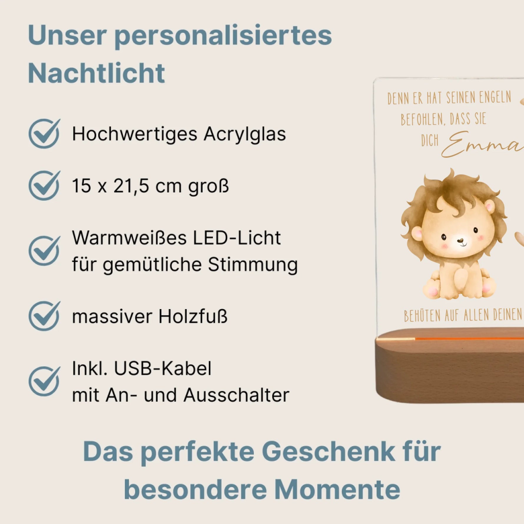 Personalisiertes LED Nachtlicht Christliche Deko und Geschenk Vorteile