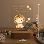 Personalisiertes LED Nachtlicht Christliche Deko und Geschenk Kinderzimmer Schnuller und Decke