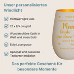 Produktbeschreibung Windlicht Weiß Gold