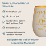 Produktbeschreibung Windlicht Weiß Gold