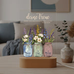 Personalisiertes LED Nachtlicht Christliche Deko und Geschenk im Wohnzimmer Vase mit Blumen