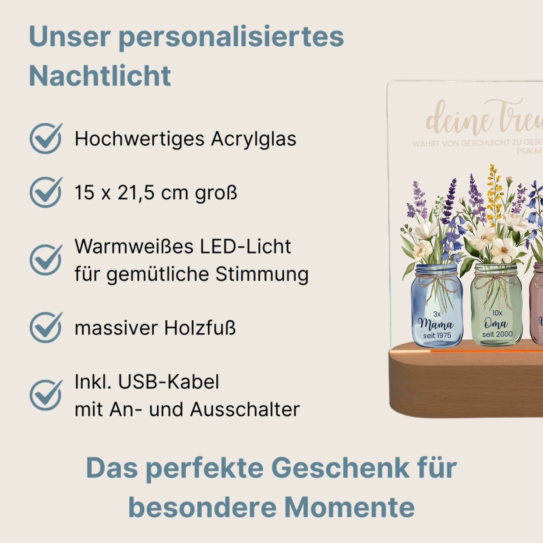Personalisiertes LED Nachtlicht Christliche Deko und Geschenk Vorteile
