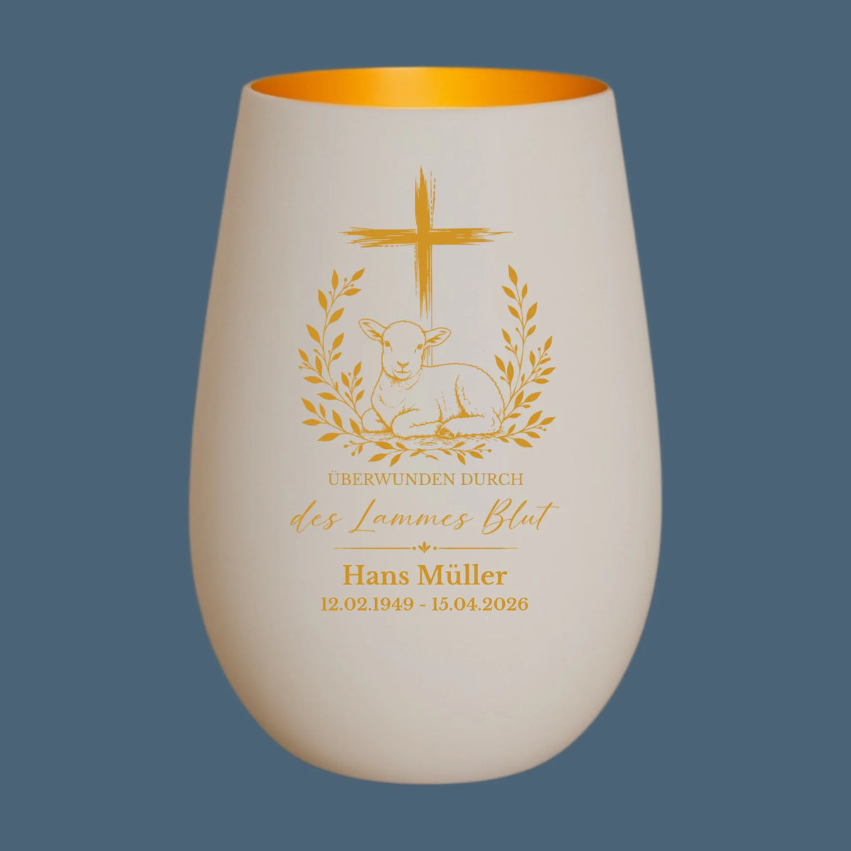 Produkt Windlicht Weiß _ Gold